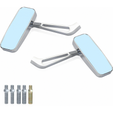 Universal Motorcycle Mirrors, Chrome, 8mm/10mm Bolt, Compatible with Honda, Kawasaki, Suzuki, Harley, Aprilia, Street Bike, Cruiser, Scooter_Surprise