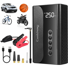 Air Compressor Portable Tire Inflator - 6000mAh Electric Air Pump, 150PSI Cordless Bike Pump w/ Pressure Gauge, LED Light, LCD Display Compatible Car