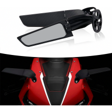 Large Motorcycle Rearview Mirrors, Adjustable Rotating Side Mirrors Compatible Honda, Kawasaki, Suzuki, Yamaha - Wing Mirror Compatible_Surprise Gift