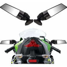 Motorcycle Rear View Mirrors - Wind Wing, Adjustable Rotating Side Mirrors Compatible Kawasaki Ninja 400, Ninja 650, ZX6R, ZX-636, ZX10R (2018-2022)_