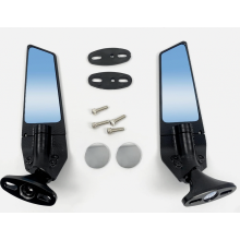 Motorcycle Rearview Mirror Winglet Wind Wing - Adjustable, Compatible with Kawasaki Ninja 400, Ninja 650, ZX10R, ZX6R, ZX-636 (2018-2022), Stealth Mi