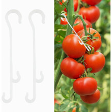 KINGLAKE 100 pezzi Clip di supporto per pomodori Clip a gancio a J per pomodori e ortaggi per evitare che i pomodori si pieghino o cadano_Regalo a so