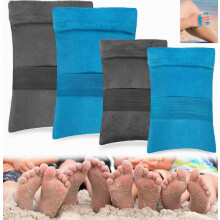 4PCS Sand Remover Compatible Beach, Sand Removal Bag, Sand Wipe Off Mitts Compatible Beach Volleyball and Beach Activities, Powder Pouch Sand Remover