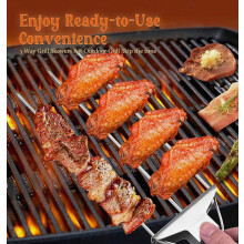 Brochettes 3 en 1 pour barbecue - GrillSavant - Brochettes réutilisables 3 en 1 pour barbecue - Com
