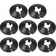 16-mm-Rohrabdeckung, dekorative PP-Heizkörperrosette, Wasserrohr-Wandabdeckung, schwarz, 8 Stück, Z Bdau Newway_Überraschungsgeschenk