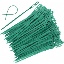 EuTengHao 100 Pieces Adjustable Garden Plant Twist Ties, 6.7 Inch Flexible Plastic Twist Ties Multi-Use Compatible Secure Vine (Green)_Surprise Gift
