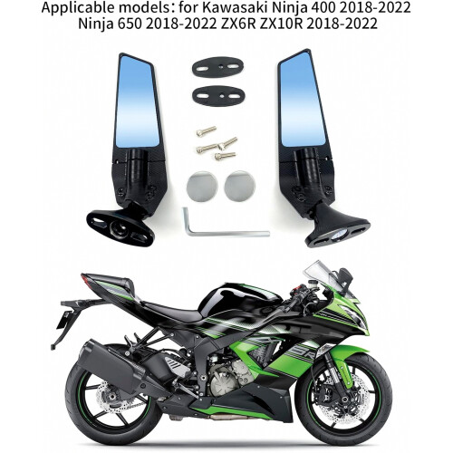 Espejo retrovisor de motocicleta con deflector de viento ajustable, c 1