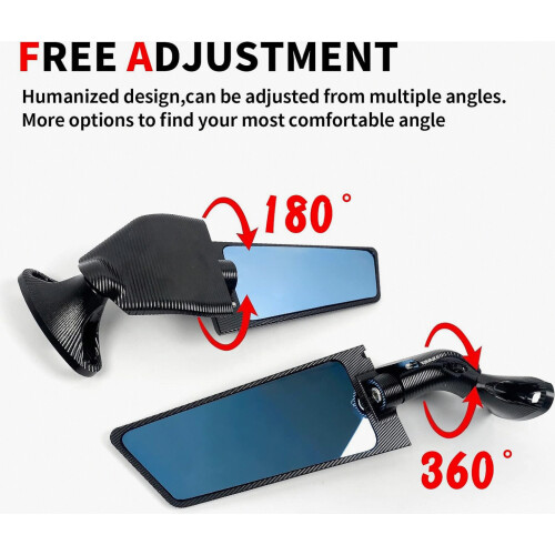 Espejo retrovisor de motocicleta con deflector de viento ajustable, c 2