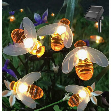 Guirnalda de luces solares de 20 LED para exteriores, impermeables, c