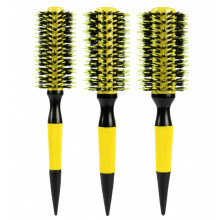 3 in 1 Round Thermal Brush Comb Ceramic & Ionic Bristles Round Barrel Hair Brush Set Professional Hair Styling Blow Drying Curling Brush Boar Bristle