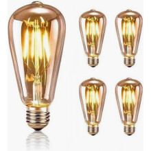 Bombilla LED ST64 de 12 W con filamento dorado, casquillo E27, 110 V/