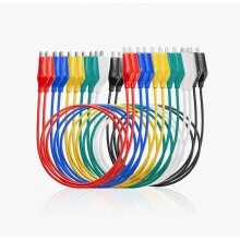 12 stuks elektrische krokodillenklemmen, 6 kleuren premium testkabels, compatibele testsondes voor flexibele koperdraad (22AWG), 35 cm lange verbindi