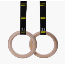 Anneaux de gymnastique en bois avec sangles de suspension - Ensemble de 2 à 6 mètres de long - Anne