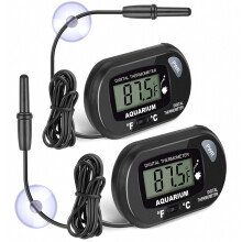 Set van 2 aquariumthermometers, vistankthermometers, AikTryee waterthermometer met 1 meter snoer, Fahrenheit/Celsius (/), compatibel met voertuigen