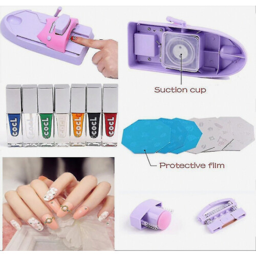 Nail Art Diy Printer Set Pattern Printing Manicure Machine Nail Drawing Polish Kit With 6 Pattern Plates_Surprise Gift 2