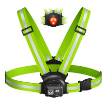 ACSO Running Lights for Runners,500 Lumens Running Light,360Reflective Vest,45 Adjustable,IPX5 Waterproof Rechargeable Light Up Gear for Night Wal