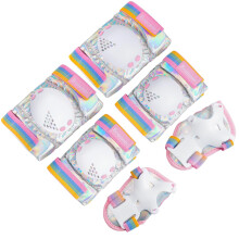 BOSONER Set of 6 Child Protections - For Inline Rollers - Knees and Elbows - Protective Gear - Knee Pads - Skateboard (16# Luminous, M (6-15 years))