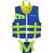 Swim Vest for Kids, 3-6 Years Premium Neoprene Swimming Float Vest, Kids Swim Buoyancy Aid with Safety Strap for Boys Girls - Back Yellow/M (42-66 lb