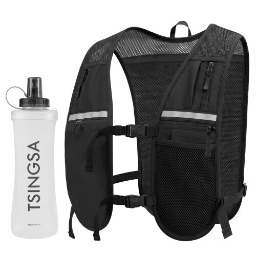 TSINGSA Hydration Backpack, Running Vest with 500ml Water Bottle