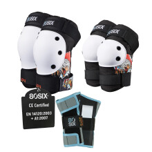 80SIX Kids & Adults Knee Pads Elbow Pads Wrist Guards 6 in 1 Protective Gear Set for Skateboard, Bike, Motorbike, Scooter, Roller Skates, Inline Skate