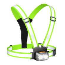 Running Lights for Runners 500LM,Night Running Reflective Vest with Chest Light for Women Men, 360 Running Lamps & IPX4 Waterproof Rechargeable Ligh