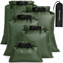 ZAVAREA Waterproof Dry Bag Set, Lightweight, 1.5L-6L Sizes, Green 5 Pack