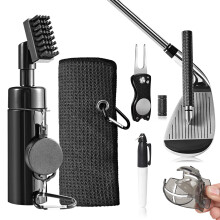 HUIJUTCHEN Golf Accessories Golf Club Cleaner Brush with Water Spray Bottle Golf Groove Cleaner Microfiber for Golf Bags with Retractable Clip Golf To