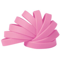 Komonee Plain Baby Pink Coloured Silicone Sports Arm Exercise Wristband Bracelets Rubber Wrist Bands Party Accessories For Men Women Boys Girls (Pack