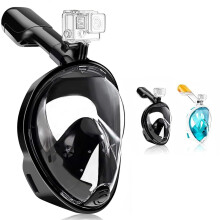 Snorkel Mask, Full Face 180view Snorkeling Gear with Panoramic Design-Compatible Sports Camera, Diving Mask with Anti-fog and Anti-leak Technology f