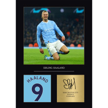 Erling Haaland Gift Signed A4 Print Display Unframed Manchester City Gifts For Boys Digitally Reproduced Signature Man City Gifts For Boys
