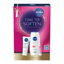 Nivea Time To Soften Gift Set | 3-Piece Moisturising Skincare & Lip Care Set