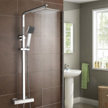 NIKI SQUARE THERMOSTATIC DUAL CONTROL TWIN HEAD SHOWER MIXER