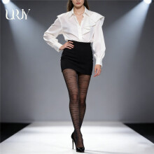 (5) Women Black Letter Printed Tights Pantyhose