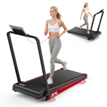 HomeFitnessCode Walking Pad treadmill 7% Incline Foldable with Handle Bar, 8KM/H Folding Running Machine Portable for Home Office, Compact Mini for Sm