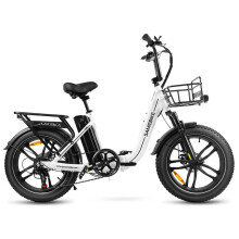 (White) Electric Bike 36V 13AH 500W Motor Recommended Top Speed 25KM/H Electric Bike 20 Inch 70KM Mileage Range 150KG Max Load