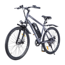 (Grey White) Electric Bike 36V 15AH Battery Peak Power 250W Motor 25KM/H Top Speed 26inch Tires 40KM Max Mileage 120KG Max Load Electric Bicycle