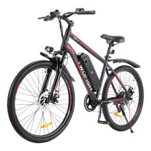 (Black Red) Electric Bike 36V 15AH Battery Peak Power 250W Motor 25KM/H Top Speed 26inch Tires 40KM Max Mileage 120KG Max Load Electric Bicycle