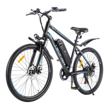 (Black Blue) Electric Bike 36V 15AH Battery Peak Power 250W Motor 25KM/H Top Speed 26inch Tires 40KM Max Mileage 120KG Max Load Electric Bicycle