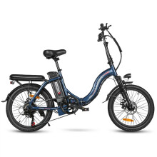 (Dark Blue) Electric Bike 36V 12AH 350W Motor Recommended Top Speed 25KM/H 20inch Tire 40KM Max Mileage 150KG Max Load