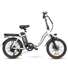 (White) Electric Bike 36V 12AH 350W Motor Recommended Top Speed 25KM/H 20inch Tire 40KM Max Mileage 150KG Max Load