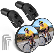 Flintronic 2PCS Bike Mirror, HD Bicycle Mirror Rearview, 360 Rotatable Bicycle Handlebar mirror, Adjustable Rear View Mirrors for Handlebar 17.4-22m