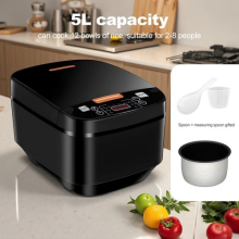 5L Smart Electric Rice Cooker 1000W – Non-Stick Pot, Steamer & 24H Keep Warm LCD