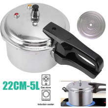 5L Aluminum Pressure Cooker 22CM Dual Handle Kitchen Cookware Cooking Pot