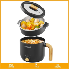 Versatile Non-Stick Electric Hot Pot with Steamer Mini Travel Cooker 1.5L Qty1