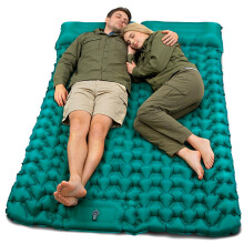 AKSOUL Double Sleeping Mat for Camping: Ultra Wide & Thick Inflatable Mattress for 2 Persons - Lightweight Portable Bed Self-Inflating Sleep Pad