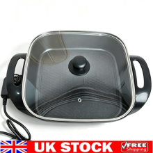 6L Electric Frying Pan 1380W Square Multi Cooker w/Lid Electric Cooking Pot