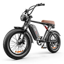 (Brown) Electric Bike 48V 20AH Battery 1000W Motor Recommended Top Speed 25KM/H 20*4.0inch Tires 80KM Max Range 150KG Max Load Electric Bicycle