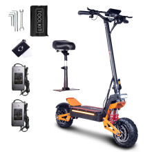 Folding Electric Scooter with Seat 60V 38Ah Battery Dual 3000W Motor 25KM/H NFC Unlock Dual Oil Brake 11 Inch Tire 120KM Range 140KG Load