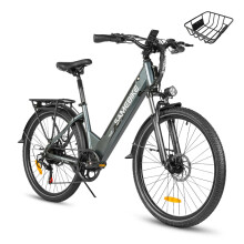 (Gray) Electric Bike 36V 15AH 500W Motor Recommended Top Speed 25KM/H 26inch Tire 30-55KM Max Mileage 150KG Max Load