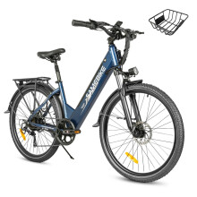 (Blue) Electric Bike 36V 15AH 500W Motor Recommended Top Speed 25KM/H 26inch Tire 30-55KM Max Mileage 150KG Max Load